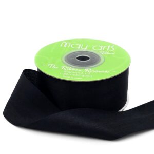 1.25 Inch 100% Hand-Dyed Silk Ribbon with Woven Edge - SK-5-10 - BLACK