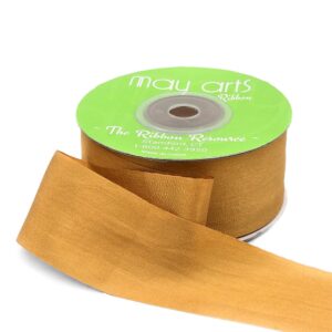 1.25 Inch 100% Hand-Dyed Silk Ribbon with Woven Edge - SK-5-36 - RUST