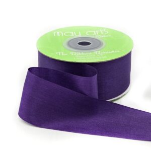 1.25 Inch 100% Hand-Dyed Silk Ribbon with Woven Edge - SK-5-47 - VIOLET
