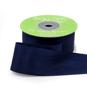 1.25 Inch 100% Hand-Dyed Silk Ribbon with Woven Edge - SK-5-73 NAVY BLAZER