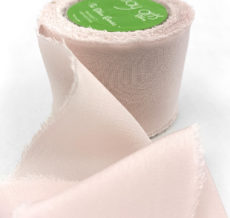 Pale Pink Frayed Edge Silk Chiffon Ribbon