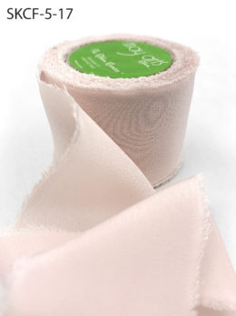 Pale Pink Frayed Edge Silk Chiffon Ribbon