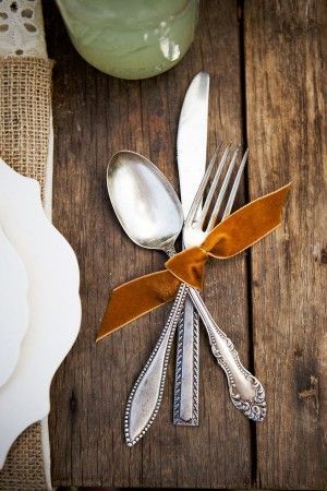 Thanksgiving Table Decor with Ribbon