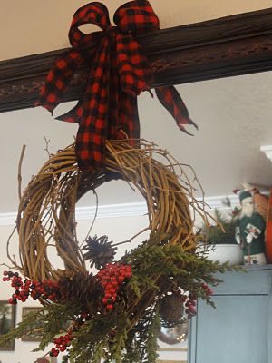 Buffalo Plaid Ribbon Wreath