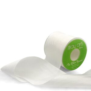2 Inch 100% Hand-Dyed Silk Ribbon with Woven Edge - SK-2-01 WHITE