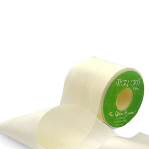 2 Inch 100% Hand-Dyed Silk Ribbon with Woven Edge - SK-2-09 IVORY BUTTERCREAM