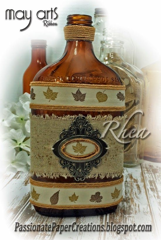 Thanksgiving Mixed Media Bottle