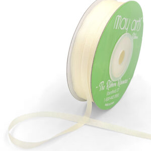 1/8 Inch 100% Hand-Dyed Silk Ribbon with Woven Edge - SK-8-09 IVORY BUTTERCREAM