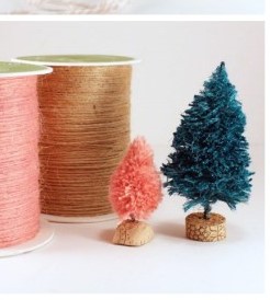 Christmas DIY Holiday Decor Handmade BottleBrush Tree with Burlap String