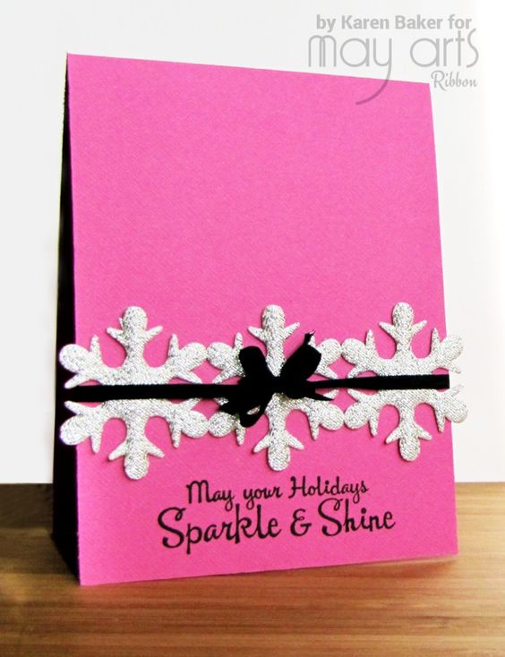 make your own snowflake ribbon christmas card