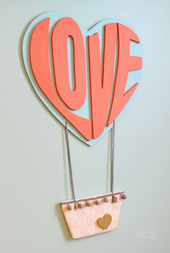 Valentine's Day Hot Air Ballon Home Decor Kids Craft Project