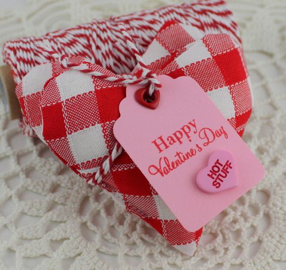 Heart Pillow Valentine's Day Trinket with Ribbon