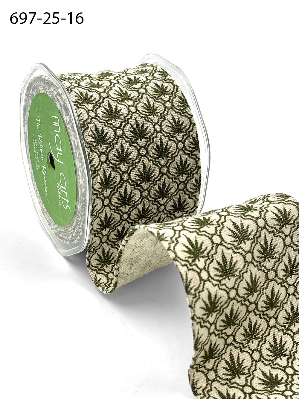 Marijuana Leaf Ribbon - 1.5" Wide Ribbon - May Arts Ribbon