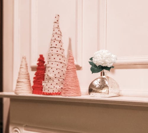 Valentine's Day Home Decor DIY Cone Tree with Ribbon