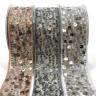 1.5" Mult-Sequin Woven Waved Mesh Ribbons