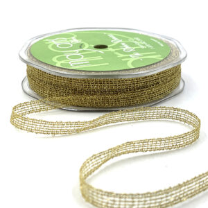 1/4 Inch Metallic Knit Ribbon with Woven Edge - 705-14-30N Gold