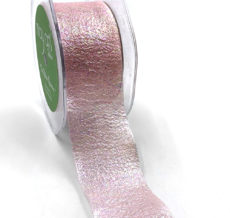 Pale Pink Iridescent Holographic Crepe Organza Mermaid Ribbon