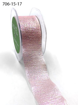 Pale Pink Iridescent Holographic Crepe Organza Mermaid Ribbon