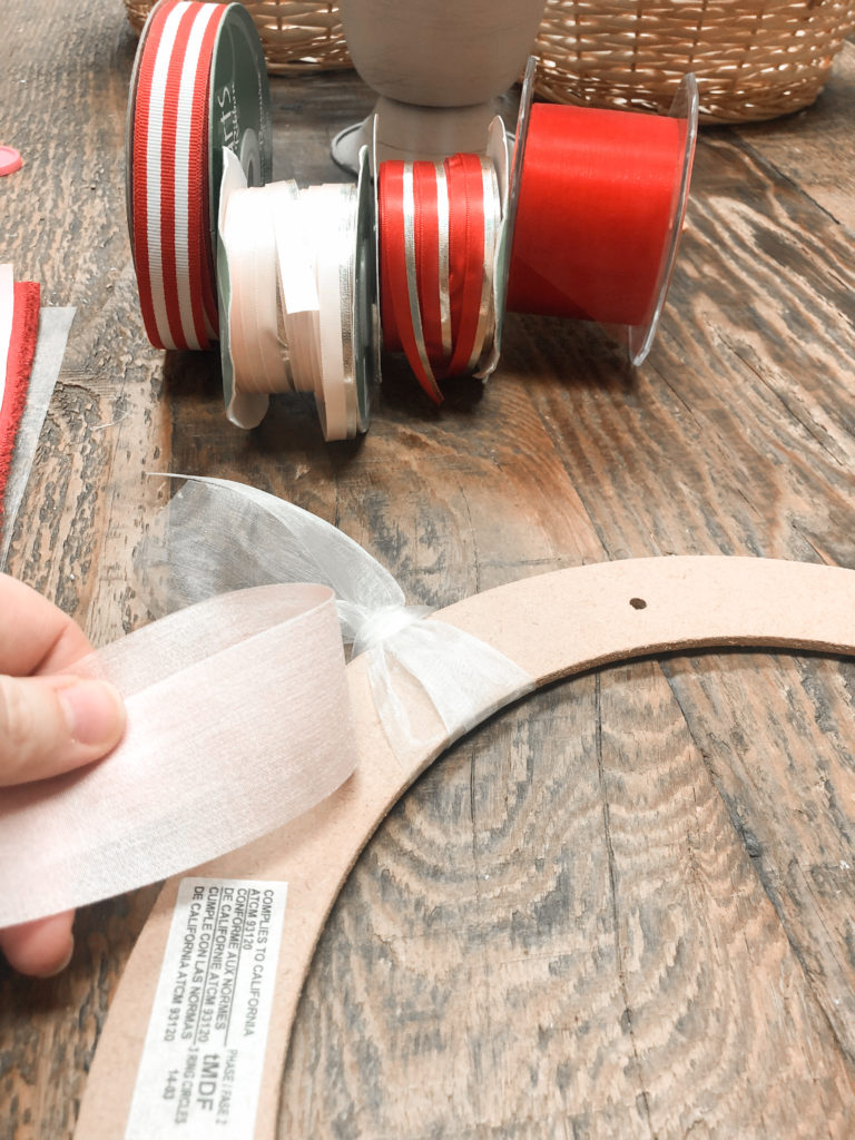 No glue ribbon scrap Valentine's Day Wreath 