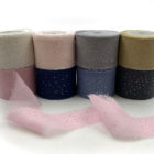 Products 1.25" Mini Metallic Polka Dot Silk Georgette Ribbons Wedding and Invitation Silk Ribbons