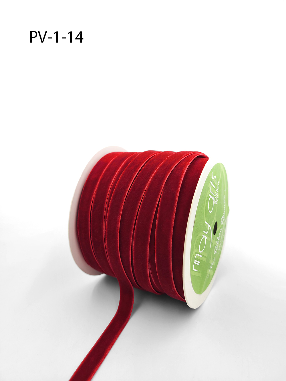 May Arts 3/8-Inch Wide Ribbon, Red Velvet