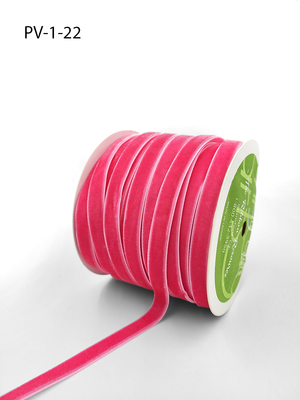 3/8 X 25 Yards Pink Velvet Ribbon by Paper Mart 