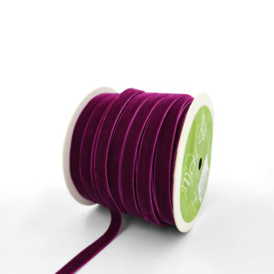 3/8 Inch Classic Velvet Ribbon with Woven Edge - PV-1-65 PLUM PURPLE