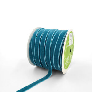 3/8 Inch Classic Velvet Ribbon with Woven Edge - PV-1-96 TURQUOISE