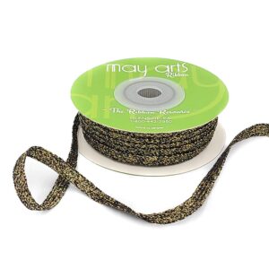 3/16 Inch Metallic Knitted Trim - 711-316-11 BLACK GOLD