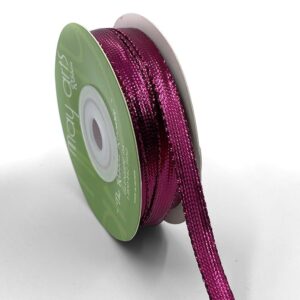 5/16 Inch Shiny Foil Lamé Ribbon - 712-14-22 FUCHSIA