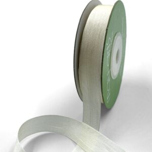 1/2 Inch 100% Hand-Dyed Silk Ribbon with Woven Edge - SK-12-09 IVORY BUTTERCREAM
