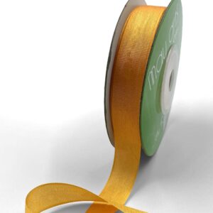 1/2 Inch 100% Hand-Dyed Silk Ribbon with Woven Edge - SK-12-38 CADMIUM YELLOW