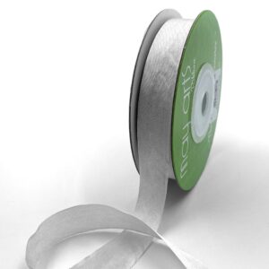 1/2 Inch 100% Hand-Dyed Silk Ribbon with Woven Edge - SK-12-68 QUIET GRAY