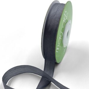 1/2 Inch 100% Hand-Dyed Silk Ribbon with Woven Edge - SK-12-71 BLACKENED PEARL