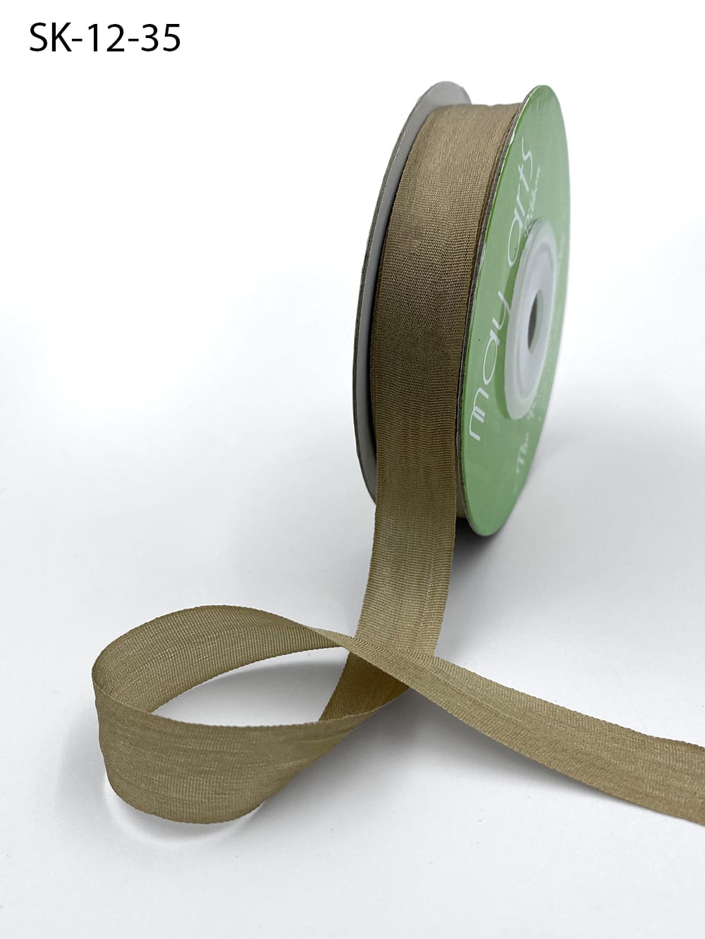 1/8 Inch Silk Ribbon - May Arts - SK16 - Olive Green - 10 yards