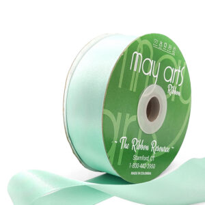 ~1.5 Inch(36MM) Luster Double Faced Satin Ribbon with Woven Edge - HA-15-98L MINT LUSTER