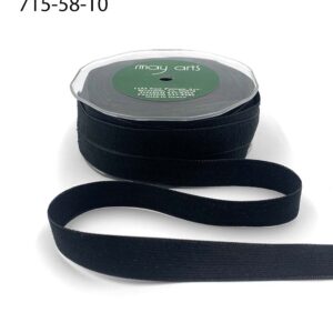 5/8 Inch Fuzzy Woven Ribbon - 715-58-10 Black