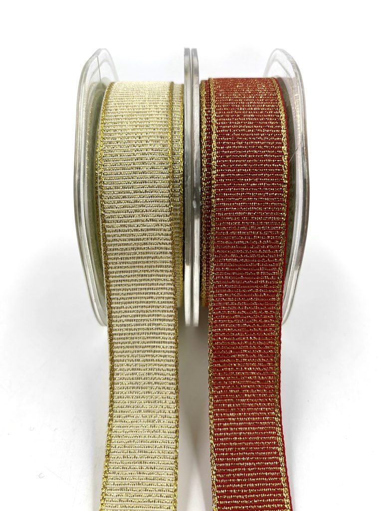 3/4 Inch (20mm) Metallic Shimmer Ribbon with Woven Edge