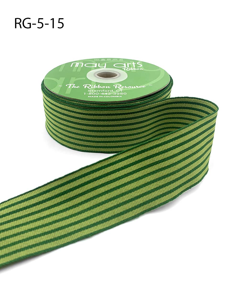 May Arts - 1/8 Inch Solid / Diagonal Stripes Ribbon