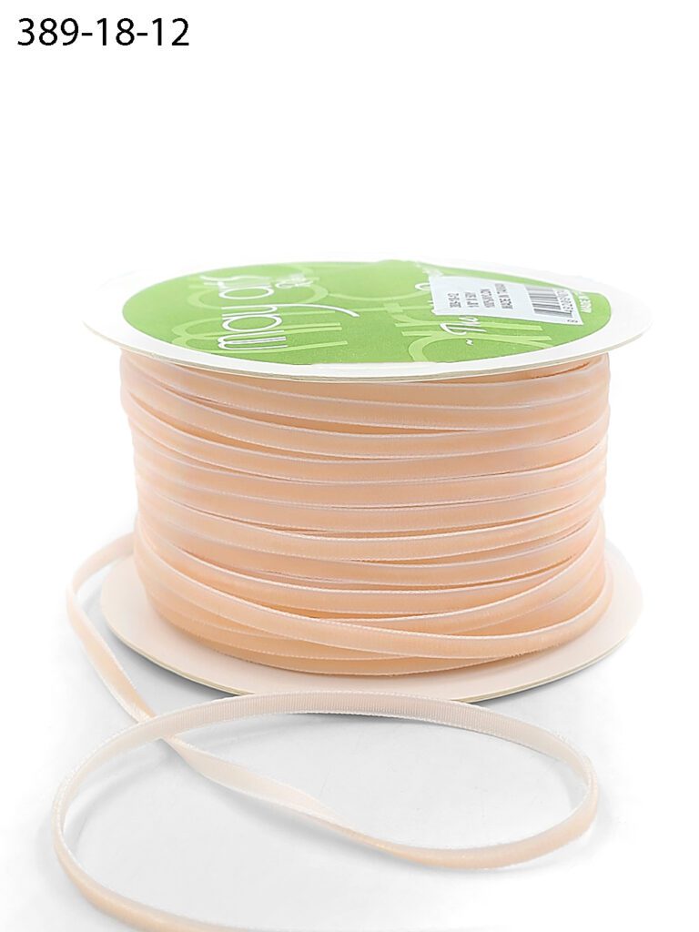 1/8 inch Velvet String Cord Ribbon with Woven Edge