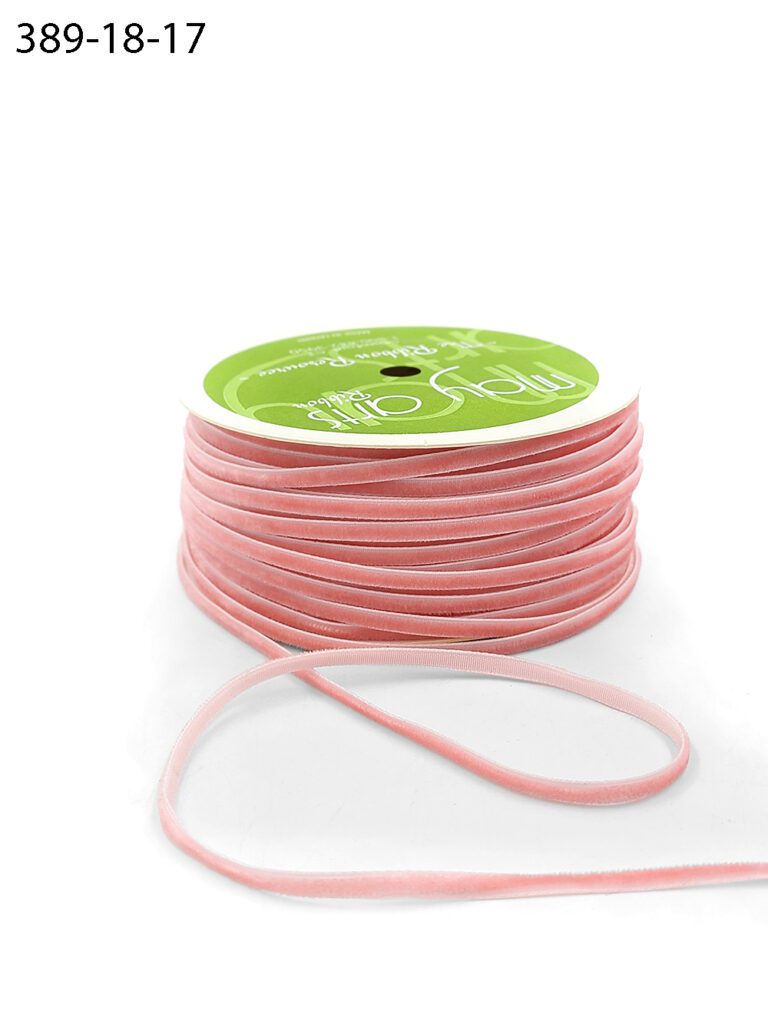 1/8 inch Velvet String Cord Ribbon with Woven Edge