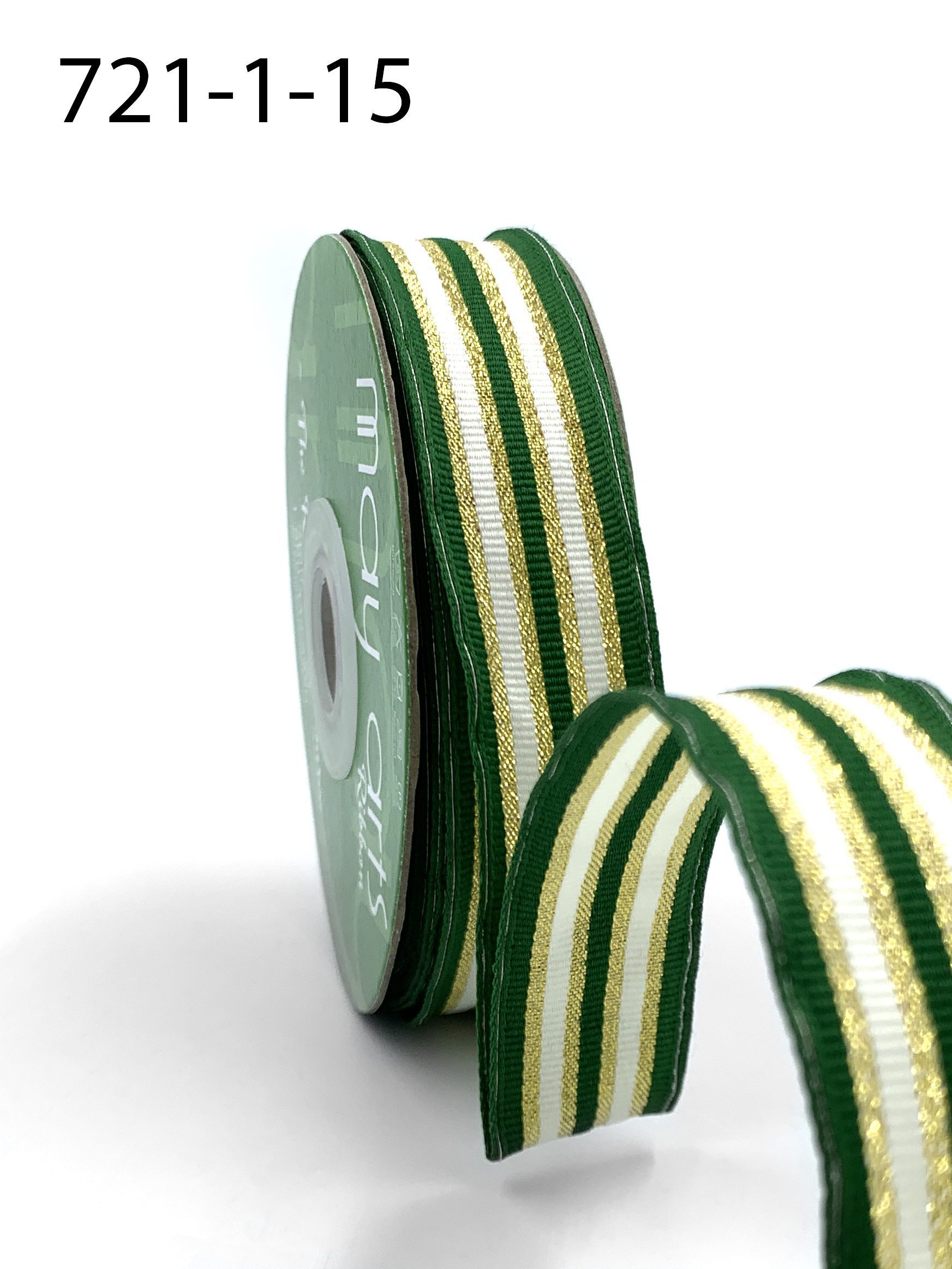 Kelly Green Wired Metallic Sheer Ribbon, 25 yards-WMS-KGR