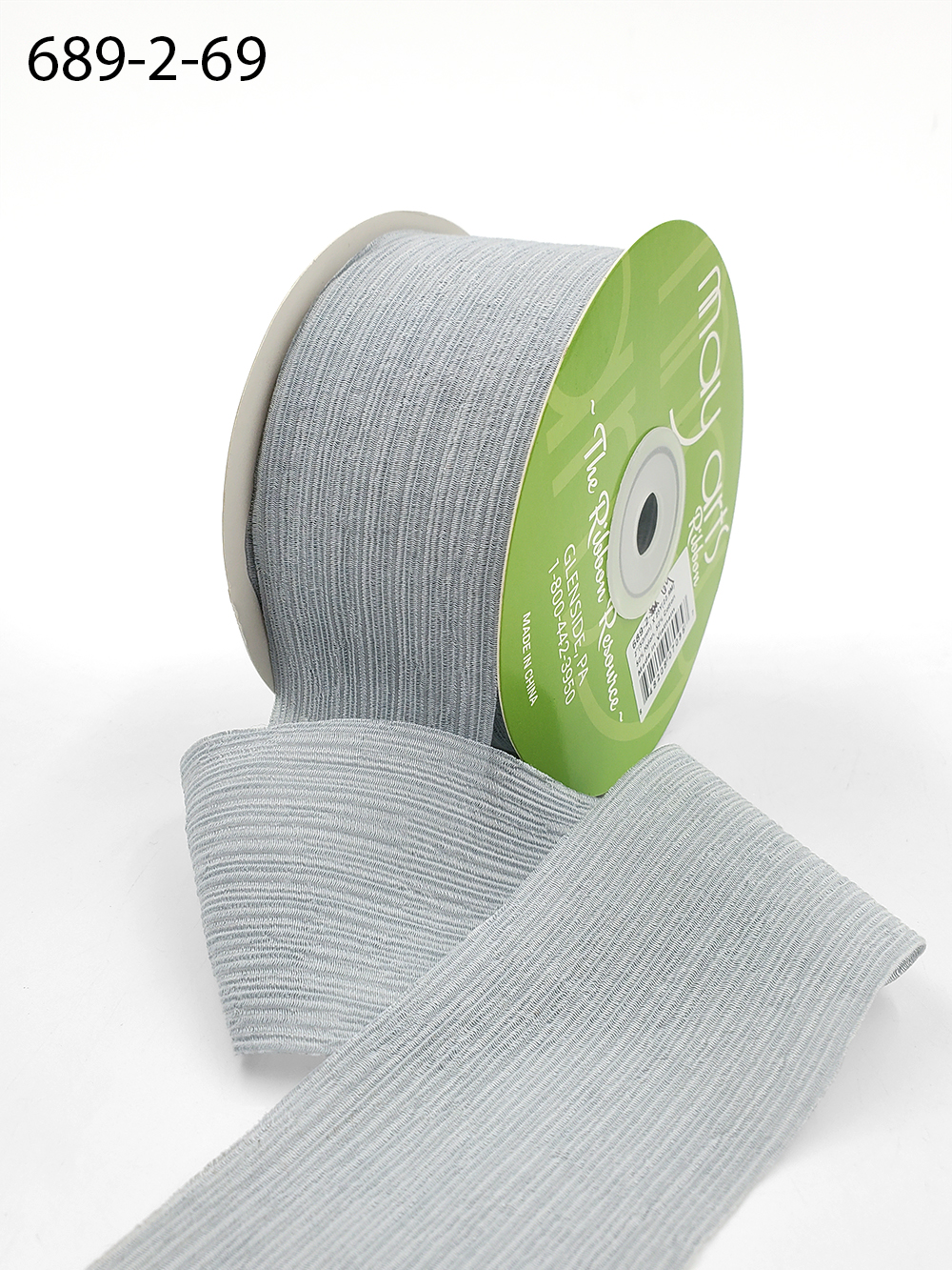 Blue Gray Mist Crinkle Chiffon Ribbon 2 