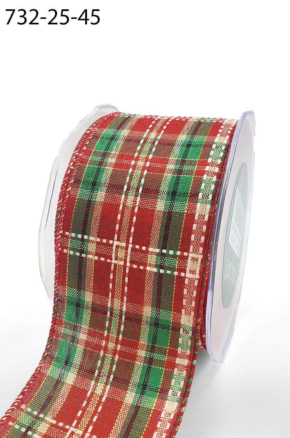 Gold Sparkle Gingham Christmas Ribbon - 1.5 Wide Ribbon - May Arts