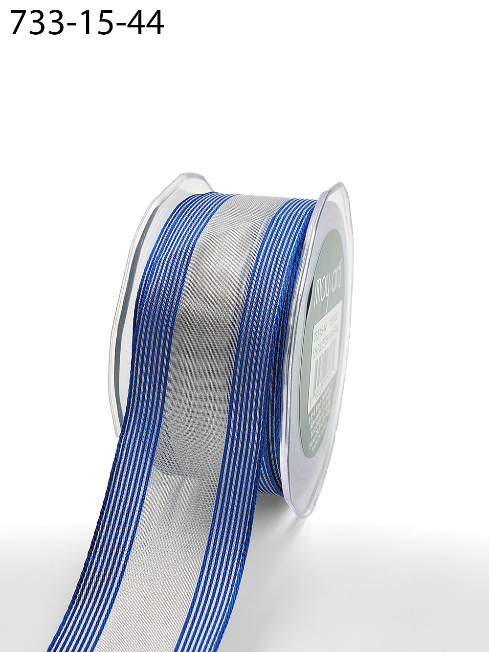 1.5 Inch Sheer Metallic Stripes Wired Ribbon - May Arts Ribbon