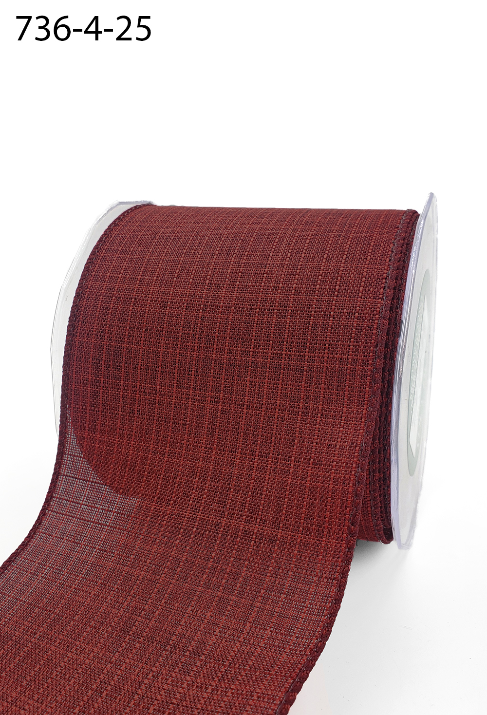 Wired Burgandy Linen Ribbon