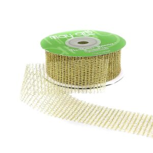 1 Inch Loose Weave Metallic Knit Net Ribbon - 737-1-30 GOLD