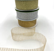 Wired Arabesque Basil Ribbon, 1-1/2 inch width