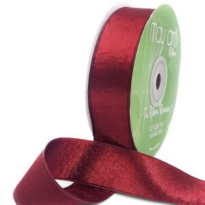 1 Inch Single Sided Sleek Ripple Tape Ribbon With Woven Edge - 739-1-25 BURGUNDY