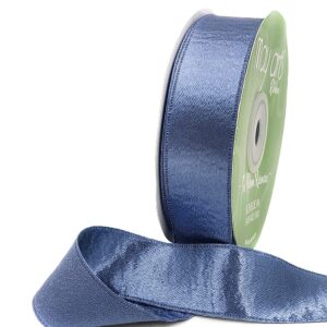 1 Inch Single Sided Sleek Ripple Tape Ribbon With Woven Edge - 739-1-83 SLATE BLUE